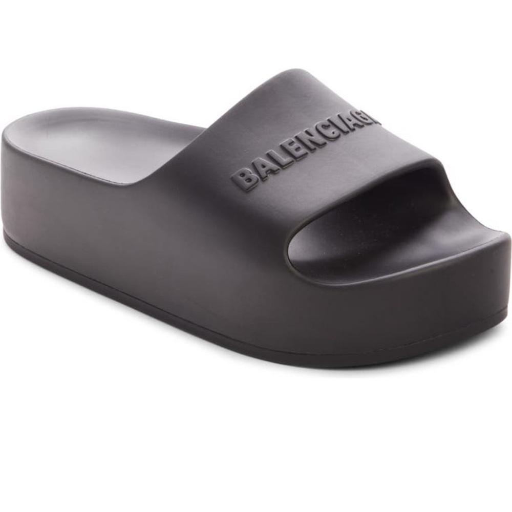 Balenciaga Logo Platform Slide